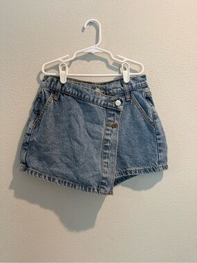 Altar'd State Light Blue Denim Wrap Skort